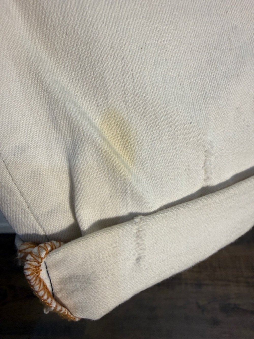 Zara Woman Dip-Dye Two-Tone Distressed Cropped Jeans - Blue and Cream Size 6 - Picture 8 of 8